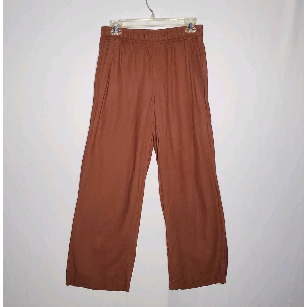 Old Navy High Waisted Linen Blend Wide Leg Pants Women XS Brown Casual Pull-On - Picture 2 of 11